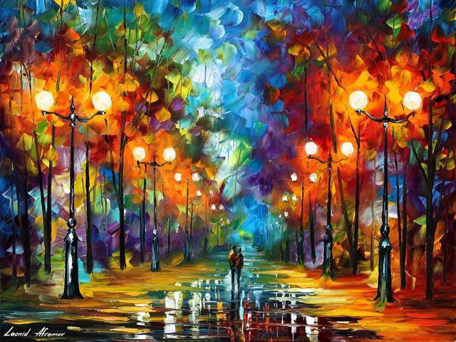 End of Winter Day by Leonid Afremov - 'End of Winter Day' is a gorgeous, emotional painting by the famous modern impressionist Leonid Afremov (1955-2019).<br />
Through a beautiful mixture of colors and a unique style of palette knife and oils, Leonid Afremov depicts a fascinate scene with a couple, taking a late night stroll in the park, in despite of the puddles and cold weather. The snow and the wet alleyway perfectly reflect the yellow glow coming from the lonely lanterns in the park. - , end, winter, day, days, Leonid, Afremov, art, arts, nature, natures, gorgeous, emotional, painting, paintings, famous, modern, impressionist, beautiful, mixture, colors, color, unique, style, styles, palette, knife, oils, oil, fascinate, scene, scenes, couple, night, stroll, park, parks, puddles, puddle, cold, weather, snow, wet, alleyway, alleyways, yellow, glow, lonely, lanterns, lantern - 'End of Winter Day' is a gorgeous, emotional painting by the famous modern impressionist Leonid Afremov (1955-2019).<br />
Through a beautiful mixture of colors and a unique style of palette knife and oils, Leonid Afremov depicts a fascinate scene with a couple, taking a late night stroll in the park, in despite of the puddles and cold weather. The snow and the wet alleyway perfectly reflect the yellow glow coming from the lonely lanterns in the park. Подреждайте безплатни онлайн End of Winter Day by Leonid Afremov пъзел игри или изпратете End of Winter Day by Leonid Afremov пъзел игра поздравителна картичка  от puzzles-games.eu.. End of Winter Day by Leonid Afremov пъзел, пъзели, пъзели игри, puzzles-games.eu, пъзел игри, online пъзел игри, free пъзел игри, free online пъзел игри, End of Winter Day by Leonid Afremov free пъзел игра, End of Winter Day by Leonid Afremov online пъзел игра, jigsaw puzzles, End of Winter Day by Leonid Afremov jigsaw puzzle, jigsaw puzzle games, jigsaw puzzles games, End of Winter Day by Leonid Afremov пъзел игра картичка, пъзели игри картички, End of Winter Day by Leonid Afremov пъзел игра поздравителна картичка