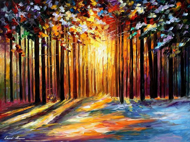 Morning Sun of January by Leonid Afremov - The amazing colors of the 'Morning Sun of January', make the painting by Leonid Afremov to seems like a plausible depicting of coniferous forest illuminated by the first rays of the morning sun. The sun rays shine through the thin straight trunks of the pines, fall on the pure snow,  painting it in yellow and orange colors, creating a fairy-tale emotions. - , morning, sun, January, by, Leonid, Afremov, art, arts, nature, natures, amazing, colors, color, painting, paintings, plausible, coniferous, forest, forests, rays, ray, morning, sun, trunks, trunk, pines, pine, snow, yellow, orange, fairy-tale, emotions, emotion - The amazing colors of the 'Morning Sun of January', make the painting by Leonid Afremov to seems like a plausible depicting of coniferous forest illuminated by the first rays of the morning sun. The sun rays shine through the thin straight trunks of the pines, fall on the pure snow,  painting it in yellow and orange colors, creating a fairy-tale emotions. Решайте бесплатные онлайн Morning Sun of January by Leonid Afremov пазлы игры или отправьте Morning Sun of January by Leonid Afremov пазл игру приветственную открытку  из puzzles-games.eu.. Morning Sun of January by Leonid Afremov пазл, пазлы, пазлы игры, puzzles-games.eu, пазл игры, онлайн пазл игры, игры пазлы бесплатно, бесплатно онлайн пазл игры, Morning Sun of January by Leonid Afremov бесплатно пазл игра, Morning Sun of January by Leonid Afremov онлайн пазл игра , jigsaw puzzles, Morning Sun of January by Leonid Afremov jigsaw puzzle, jigsaw puzzle games, jigsaw puzzles games, Morning Sun of January by Leonid Afremov пазл игра открытка, пазлы игры открытки, Morning Sun of January by Leonid Afremov пазл игра приветственная открытка