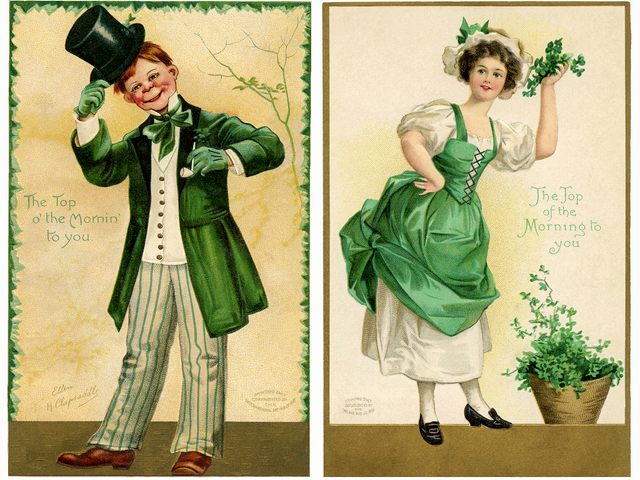 St. Patricks Day Irishman and Irish Lady Vintage Postcards by Ellen Clapsaddle - Beautiful vintage postcards, drawn by the artist Ellen Clapsaddle for St. Patrick’s Day with a redhead Irishman in a long green coat, green top hat and matching gloves and a charming Irish lady dressed in green and white, who holds a bunch of shamrock in her hand. Ellen Hattie Clapsaddle (January 8, 1865 - January 7, 1934) was an American illustrator artist with an admirable style, expressed in her souvenirs and greeting cards. - , St., Saint, Patricks, Patrick, day, days, Irishman, Irish, lady, ladies, vintage, postcards, postcard, Ellen, Clapsaddle, art, arts, cartoon, cartoons, holiday, holidays, feast, feasts, beautiful, artist, artists, redhead, green, coat, coats, hat, hats, gloves, glove, charming, bunch, bunches, shamrock, hand, hands, Hattie, January, 1865, January, 1934, American, illustrator, illustrators, admirable, style, styles, souvenirs, souvenir, greeting, cards, card - Beautiful vintage postcards, drawn by the artist Ellen Clapsaddle for St. Patrick’s Day with a redhead Irishman in a long green coat, green top hat and matching gloves and a charming Irish lady dressed in green and white, who holds a bunch of shamrock in her hand. Ellen Hattie Clapsaddle (January 8, 1865 - January 7, 1934) was an American illustrator artist with an admirable style, expressed in her souvenirs and greeting cards. Resuelve rompecabezas en línea gratis St. Patricks Day Irishman and Irish Lady Vintage Postcards by Ellen Clapsaddle juegos puzzle o enviar St. Patricks Day Irishman and Irish Lady Vintage Postcards by Ellen Clapsaddle juego de puzzle tarjetas electrónicas de felicitación  de puzzles-games.eu.. St. Patricks Day Irishman and Irish Lady Vintage Postcards by Ellen Clapsaddle puzzle, puzzles, rompecabezas juegos, puzzles-games.eu, juegos de puzzle, juegos en línea del rompecabezas, juegos gratis puzzle, juegos en línea gratis rompecabezas, St. Patricks Day Irishman and Irish Lady Vintage Postcards by Ellen Clapsaddle juego de puzzle gratuito, St. Patricks Day Irishman and Irish Lady Vintage Postcards by Ellen Clapsaddle juego de rompecabezas en línea, jigsaw puzzles, St. Patricks Day Irishman and Irish Lady Vintage Postcards by Ellen Clapsaddle jigsaw puzzle, jigsaw puzzle games, jigsaw puzzles games, St. Patricks Day Irishman and Irish Lady Vintage Postcards by Ellen Clapsaddle rompecabezas de juego tarjeta electrónica, juegos de puzzles tarjetas electrónicas, St. Patricks Day Irishman and Irish Lady Vintage Postcards by Ellen Clapsaddle puzzle tarjeta electrónica de felicitación