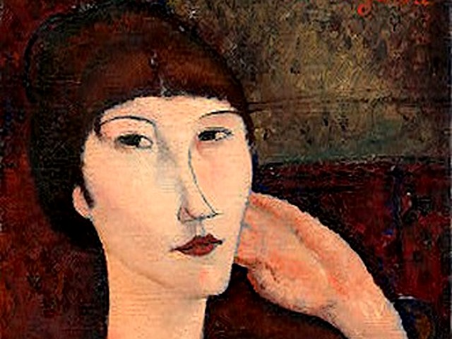 Amedeo Modigliani Adrienne - A fragment of an expressive  portrait of a woman with sad and full of wistful eyes 'Adrienne (Woman with Bangs)' (1917, oil on canvas, The National Gallery of Art, Washington, USA), one among the famous and best paintings by Amedeo Modigliani. - , Amedeo, Modigliani, Adrienne, art, arts, painter, painters, artist, artists, sculptor, sculptors, Expressionist, Expressionists, fragment, fragments, expressive, portrait, portraits, woman, women, sad, full, wistful, eyes, eye, bangs, 1bC - A fragment of an expressive  portrait of a woman with sad and full of wistful eyes 'Adrienne (Woman with Bangs)' (1917, oil on canvas, The National Gallery of Art, Washington, USA), one among the famous and best paintings by Amedeo Modigliani. Подреждайте безплатни онлайн Amedeo Modigliani Adrienne пъзел игри или изпратете Amedeo Modigliani Adrienne пъзел игра поздравителна картичка  от puzzles-games.eu.. Amedeo Modigliani Adrienne пъзел, пъзели, пъзели игри, puzzles-games.eu, пъзел игри, online пъзел игри, free пъзел игри, free online пъзел игри, Amedeo Modigliani Adrienne free пъзел игра, Amedeo Modigliani Adrienne online пъзел игра, jigsaw puzzles, Amedeo Modigliani Adrienne jigsaw puzzle, jigsaw puzzle games, jigsaw puzzles games, Amedeo Modigliani Adrienne пъзел игра картичка, пъзели игри картички, Amedeo Modigliani Adrienne пъзел игра поздравителна картичка