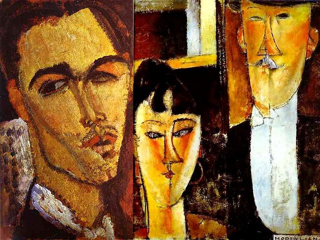 Amedeo Modigliani Portrait of the Spanish Painter Celso Lagar and Bride and Groom - 'Portrait of the Spanish Painter Celso Lagar ' (1915, oil on canvas, private collection), a sculptor and painter of landscapes, taverns, circus scenes and a series of paintings inspired by works of Cezanne, Goya and Picasso, whose life and work were distinctly separated by the two World Wars (1891-1966). 'Bride and Groom' ('The Newlyweds', 1915-1916, oil on canvas, The Museum of Modern Arts, New York, USA), is a famous portrait by Amedeo Modigliani,  influenced by Cubism, with elegant elongated facial features and almond shapes of the asymmetrically placed eyes, like his sculptures with sharp edges. - , Amedeo, Modigliani, portrait, portraits, Spanish, Celso, Lagar, Bride, Groom, art, arts, painter, painters, artist, artists, sculptor, sculptors, Expressionist, Expressionists, 1915, oil, canvas, private, collection, landscapes, landscape, taverns, tavern, circus, scenes, scene, series, serie, paintings, painting, works, work, Cezanne, Goya, Picasso, life, lifes, work, works, distinctly, World, Wars, war, 1891-1966, Newlyweds, 1915-1916, Museum, museums, Modern, New, York, USA, famous, Cubism, elegant, elongated, facial, features, feature, almond, shapes, shape, asymmetrically, eyes, eye, sculptures, sculpture, sharp, edges, edge - 'Portrait of the Spanish Painter Celso Lagar ' (1915, oil on canvas, private collection), a sculptor and painter of landscapes, taverns, circus scenes and a series of paintings inspired by works of Cezanne, Goya and Picasso, whose life and work were distinctly separated by the two World Wars (1891-1966). 'Bride and Groom' ('The Newlyweds', 1915-1916, oil on canvas, The Museum of Modern Arts, New York, USA), is a famous portrait by Amedeo Modigliani,  influenced by Cubism, with elegant elongated facial features and almond shapes of the asymmetrically placed eyes, like his sculptures with sharp edges. Lösen Sie kostenlose Amedeo Modigliani Portrait of the Spanish Painter Celso Lagar and Bride and Groom Online Puzzle Spiele oder senden Sie Amedeo Modigliani Portrait of the Spanish Painter Celso Lagar and Bride and Groom Puzzle Spiel Gruß ecards  from puzzles-games.eu.. Amedeo Modigliani Portrait of the Spanish Painter Celso Lagar and Bride and Groom puzzle, Rätsel, puzzles, Puzzle Spiele, puzzles-games.eu, puzzle games, Online Puzzle Spiele, kostenlose Puzzle Spiele, kostenlose Online Puzzle Spiele, Amedeo Modigliani Portrait of the Spanish Painter Celso Lagar and Bride and Groom kostenlose Puzzle Spiel, Amedeo Modigliani Portrait of the Spanish Painter Celso Lagar and Bride and Groom Online Puzzle Spiel, jigsaw puzzles, Amedeo Modigliani Portrait of the Spanish Painter Celso Lagar and Bride and Groom jigsaw puzzle, jigsaw puzzle games, jigsaw puzzles games, Amedeo Modigliani Portrait of the Spanish Painter Celso Lagar and Bride and Groom Puzzle Spiel ecard, Puzzles Spiele ecards, Amedeo Modigliani Portrait of the Spanish Painter Celso Lagar and Bride and Groom Puzzle Spiel Gruß ecards