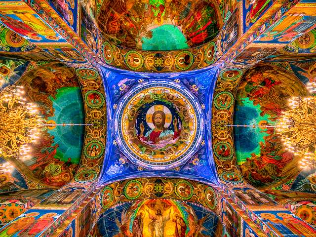 Ceiling of Church of Resurrection of Christ St.Petersburg Russia пъзел игра 