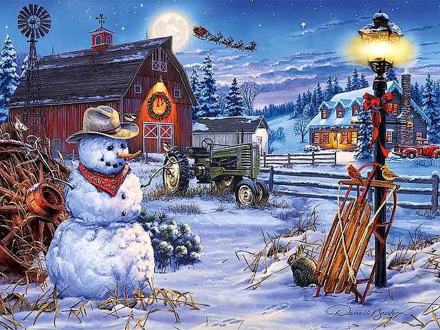 Country Christmas by Darrell Bush Puzzle Spiel 