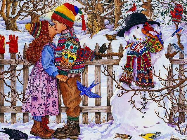 First Kiss by Wendy Edelson Puzzle Spiel 