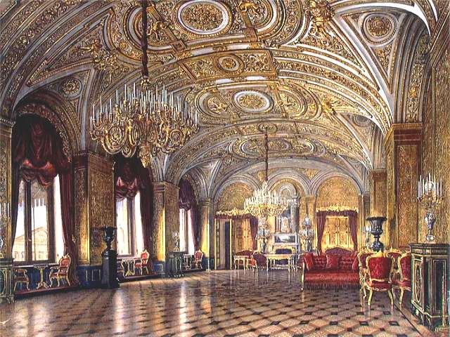 Interior of Gold Drawing Room Winter Palace by Alexander Kolb Puzzle Spiel 