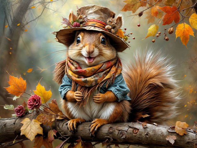 Squirrel Autumn Tales by Lietuciennica on DeviantArt juego de puzzle 