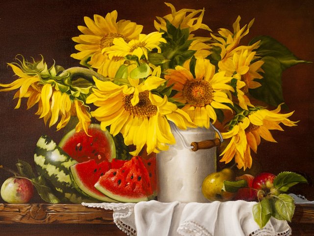 Sunflowers and Watermelon by Liliya Kulianionak пъзел игра 