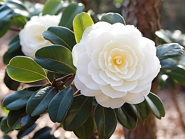 Camellia Japonica Sea Foam puzzle game 