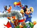 Disney Summer Mickey Mouse and Goofy Sailors Wallpaper