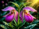 Pink Lady Slipper Orchids